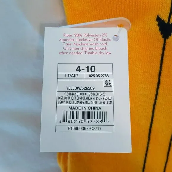 Xhilaration Yellow Gold Bowling Theme Knee High Socks Women's 4-10 NEW - Picture 3 of 3